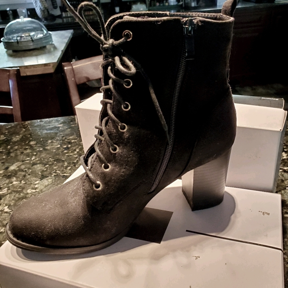 Black lace up boots